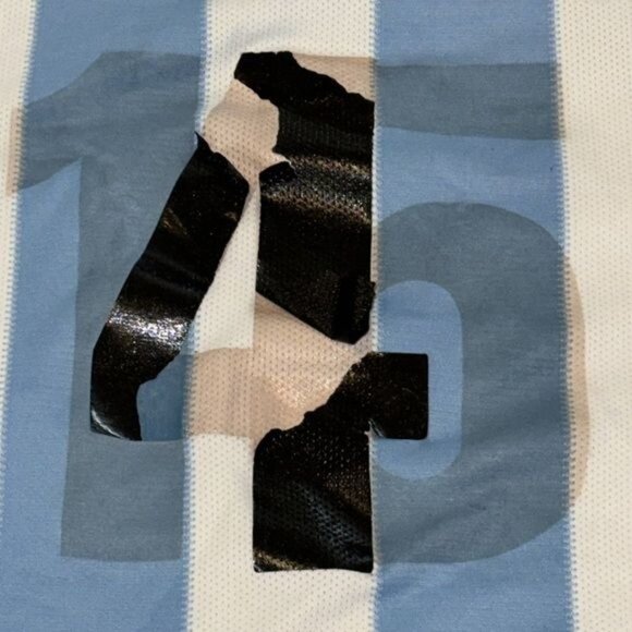 Argentina AFA Soccer Jersey Adidas ClimaCool Striped Blue White L - Picture 7 of 10